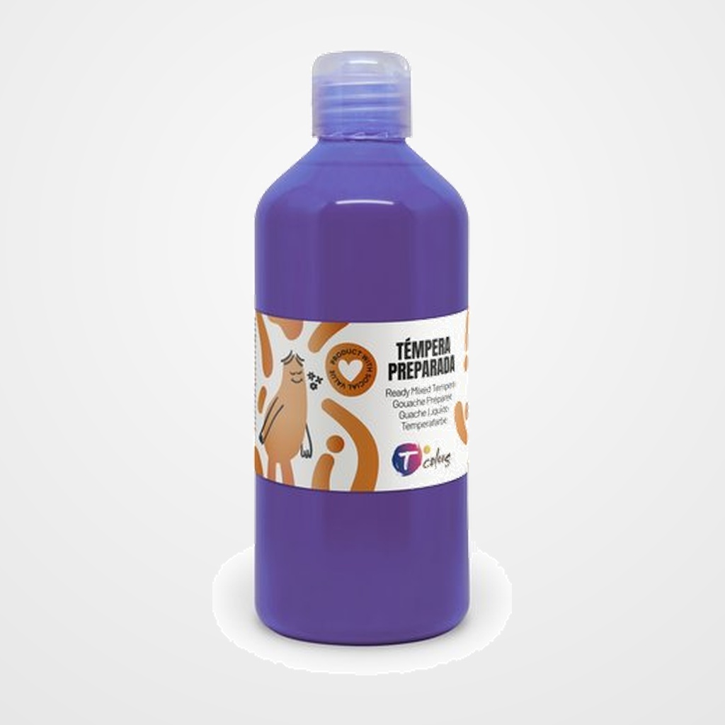 TEMPERA TCOLORS LIQUIDA 500 ml (botella) VIOLETA