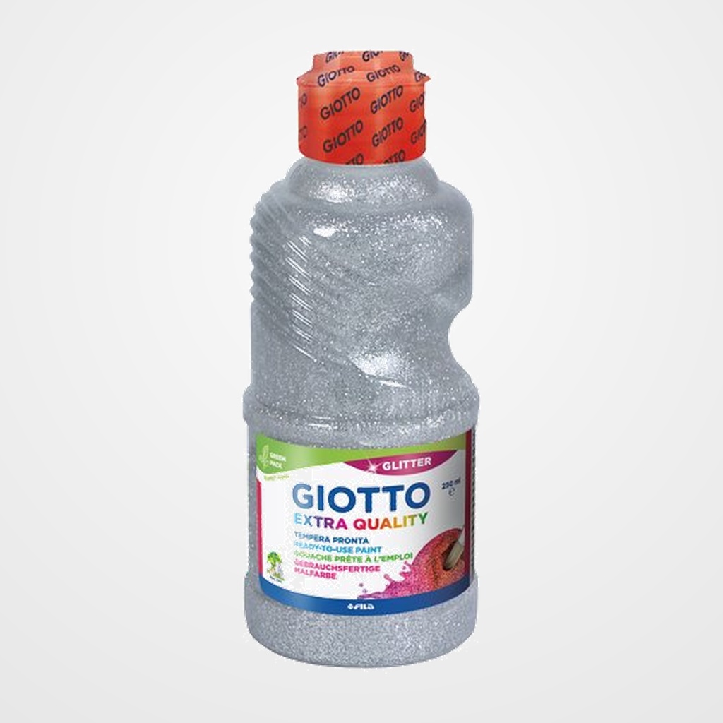 TEMPERA GIOTTO LIQUIDA GLITTER 250 ml (botella) PLATA