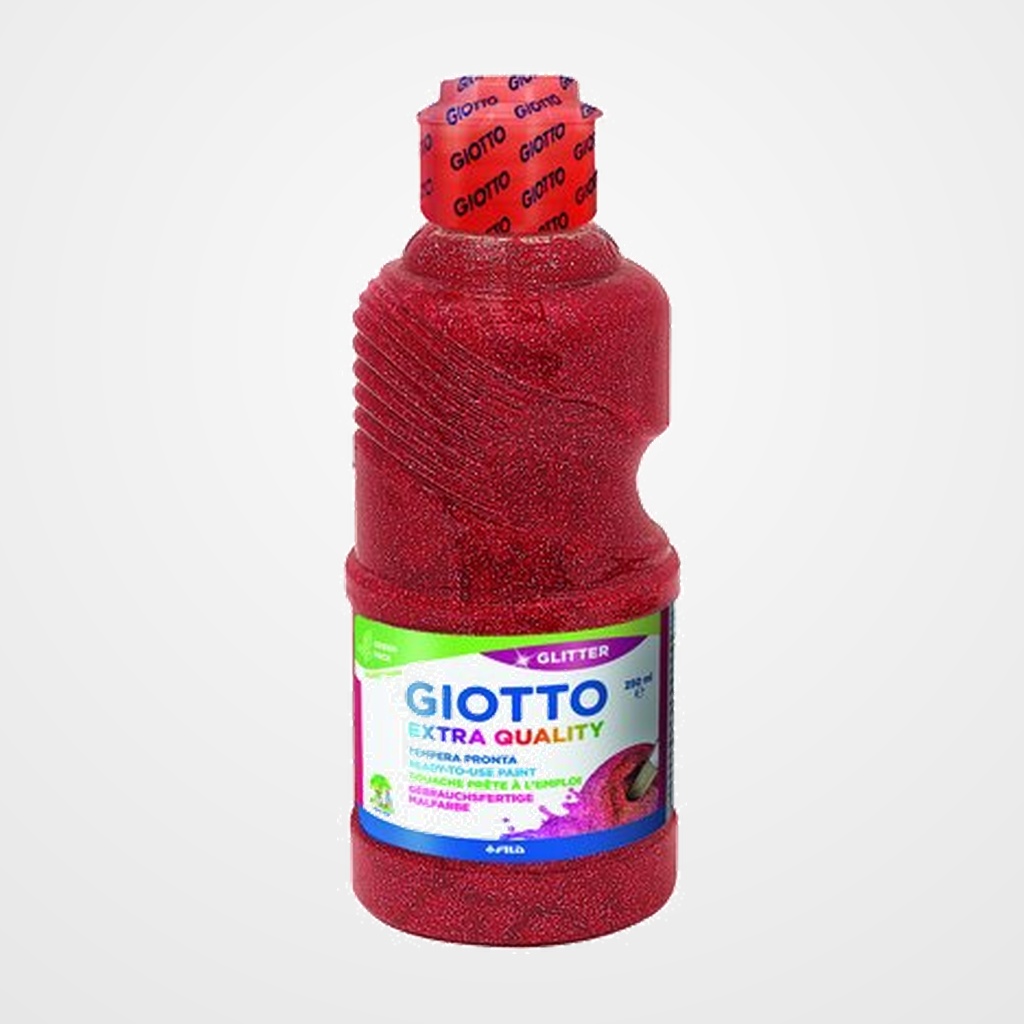 TEMPERA GIOTTO LIQUIDA GLITTER 250 ml (botella) ROJO