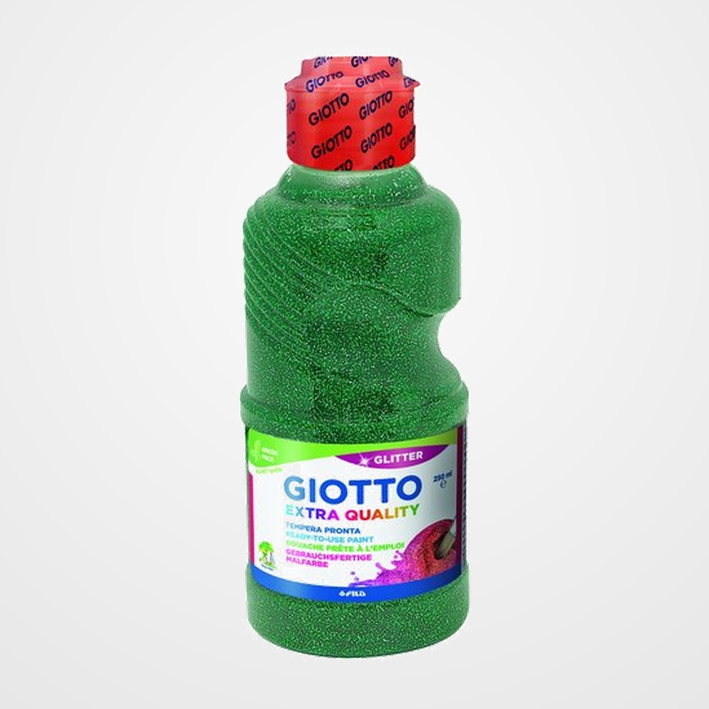 TEMPERA GIOTTO LIQUIDA GLITTER 250 ml (botella) VERDE