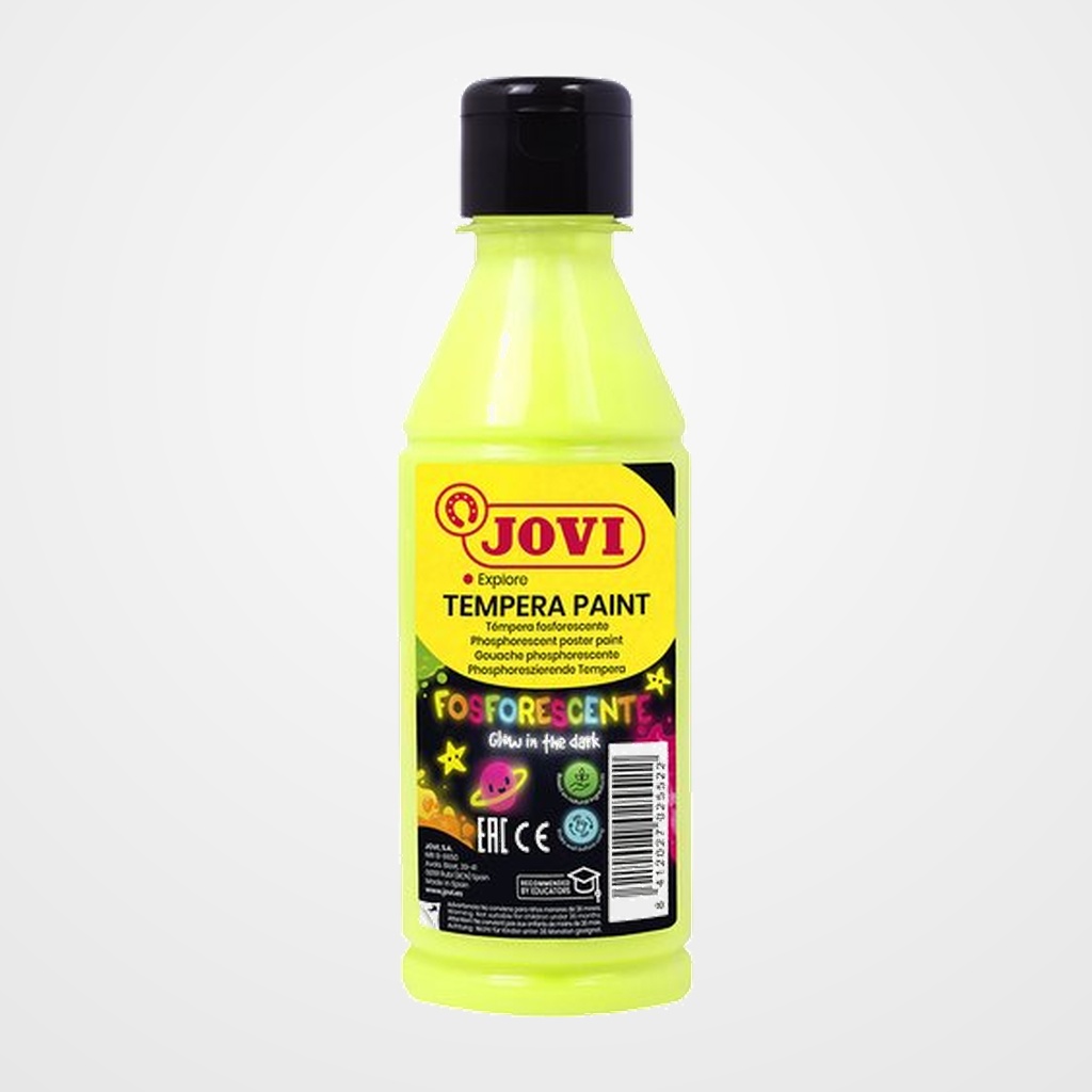TEMPERA JOVI LIQUIDA FOSFORESCENTE 250 ml (botella) AMARILLO