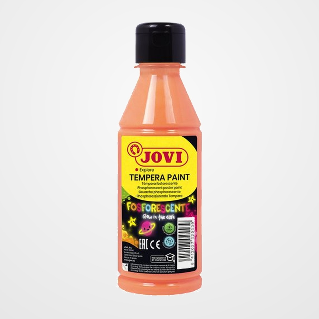 TEMPERA JOVI LIQUIDA FOSFORESCENTE 250 ml (botella) NARANJA