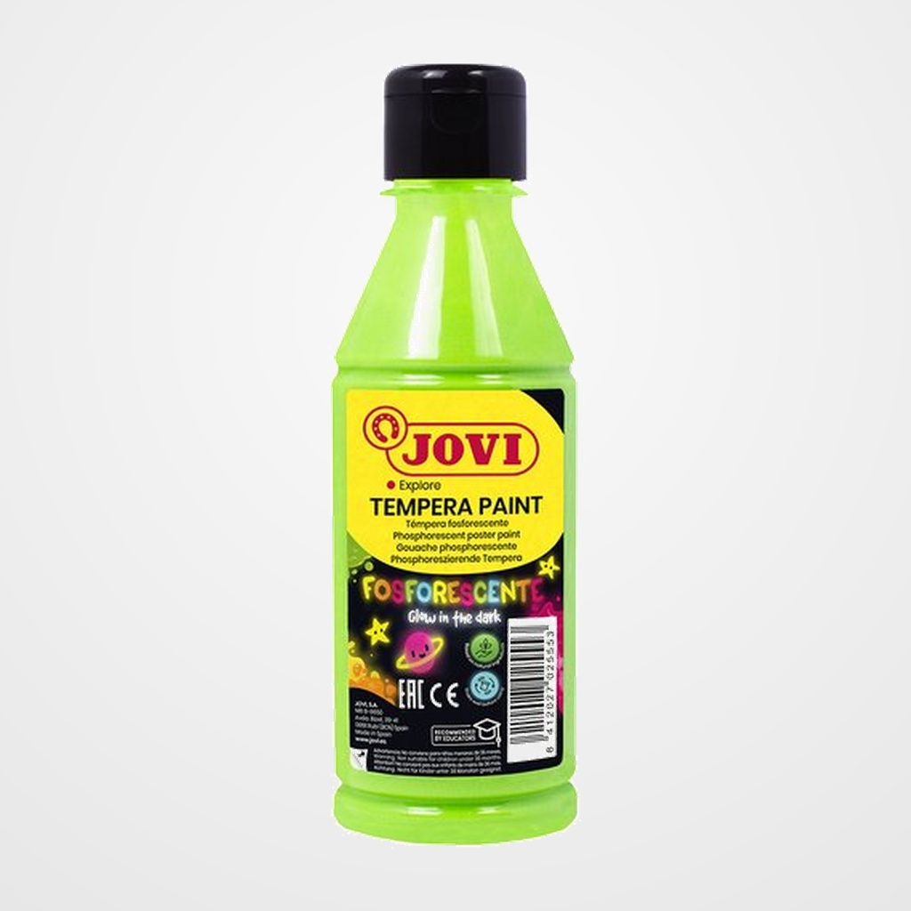 TEMPERA JOVI LIQUIDA FOSFORESCENTE 250 ml (botella) VERDE MEDIO