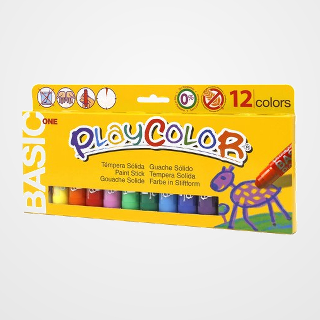 [27401313] TEMPERA SOLIDA PLAYCOLOR BASIC ONE 10Gr. ESTUCHE de 12 COLORES