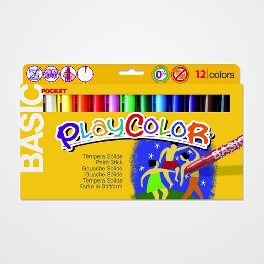 TEMPERA SOLIDA PLAYCOLOR BASIC POCKET 5Gr. ESTUCHE de 12 COLORES