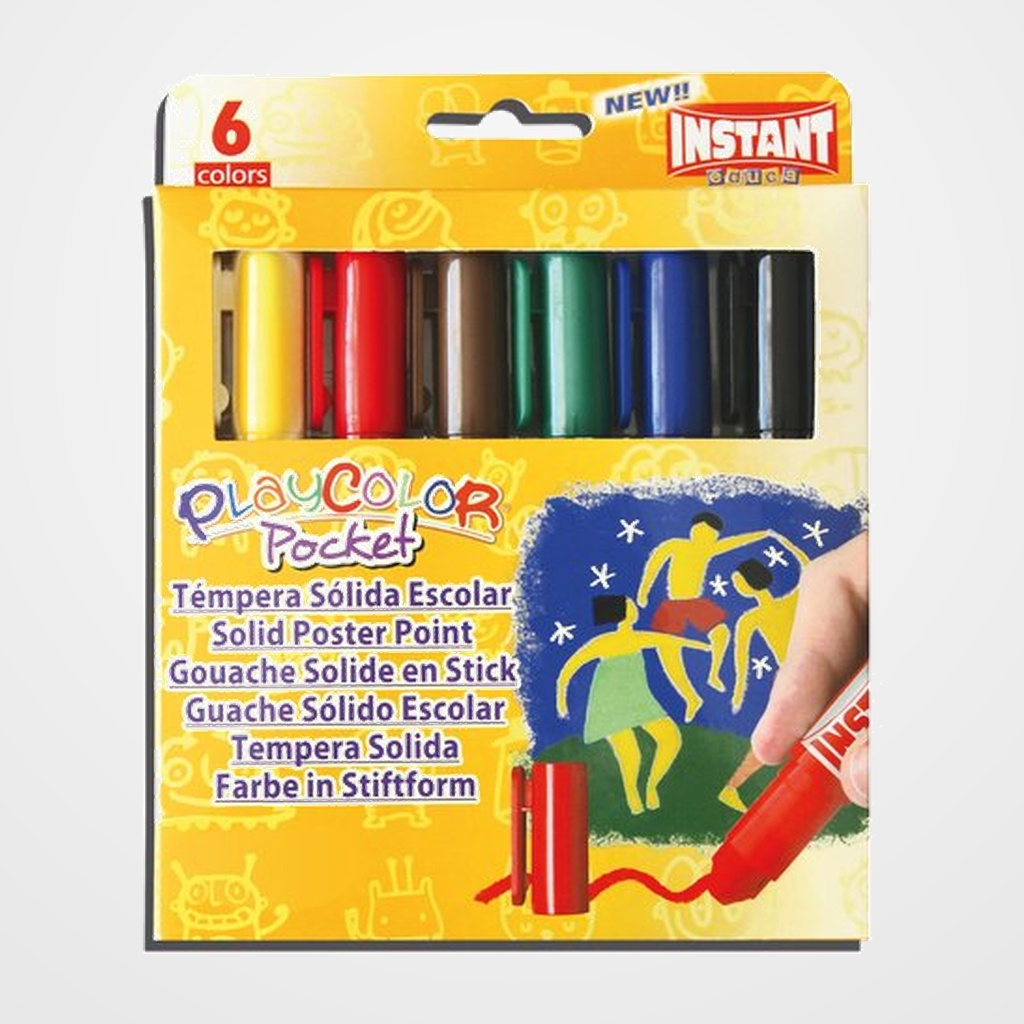 TEMPERA SOLIDA PLAYCOLOR BASIC POCKET 5Gr. ESTUCHE de 6 COLORES