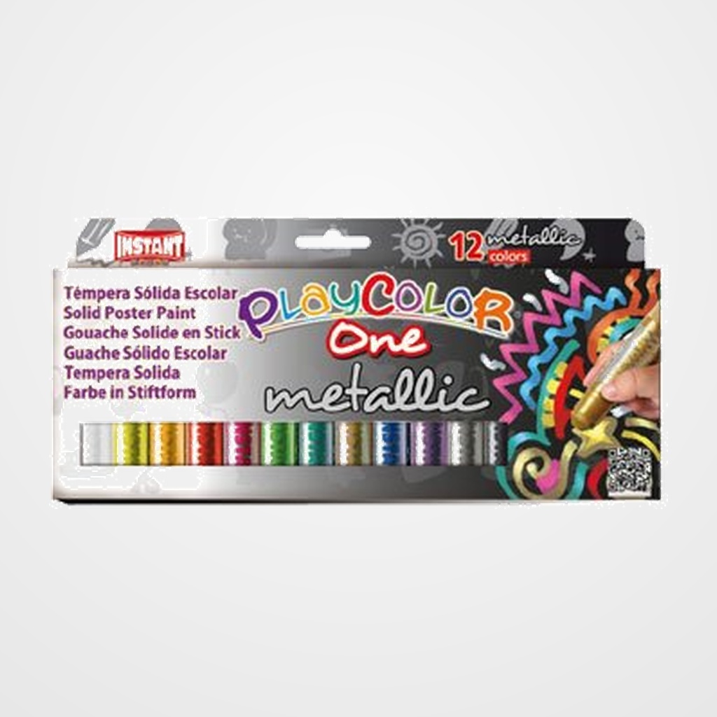 TEMPERA SOLIDA PLAYCOLOR METALLIC ONE 10Gr. ESTUCHE de 12 COLORES