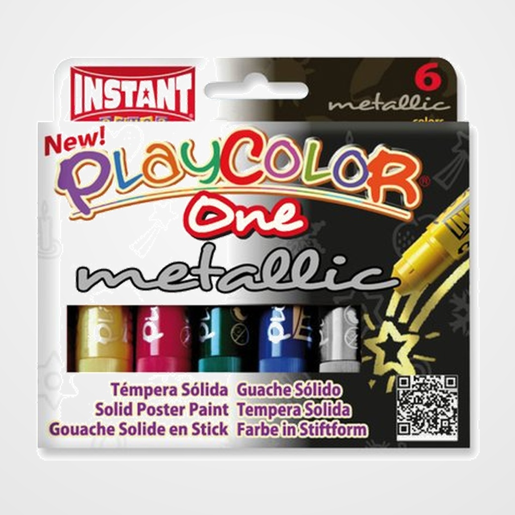 TEMPERA SOLIDA PLAYCOLOR METALLIC ONE 10Gr. ESTUCHE de 6 COLORES