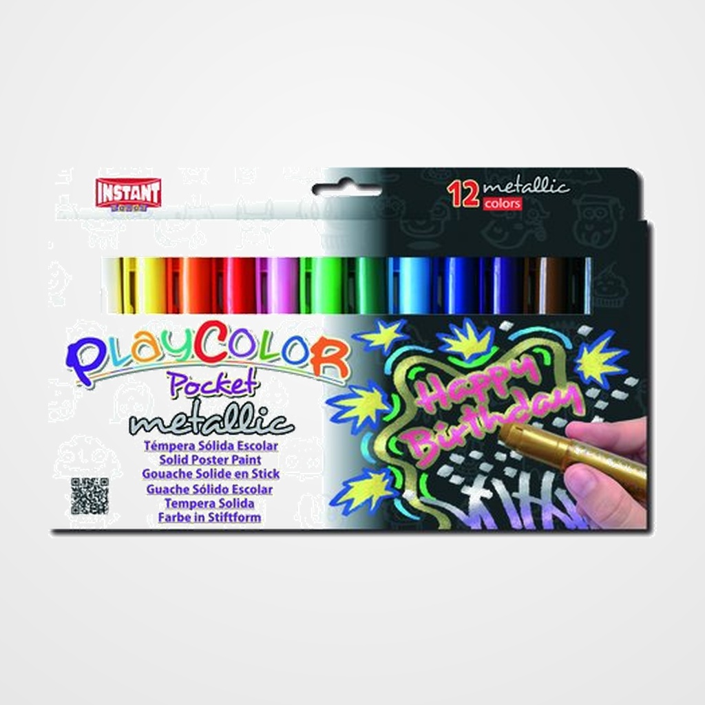 TEMPERA SOLIDA PLAYCOLOR METALLIC POCKET 5Gr. ESTUCHE de 12 COLORES