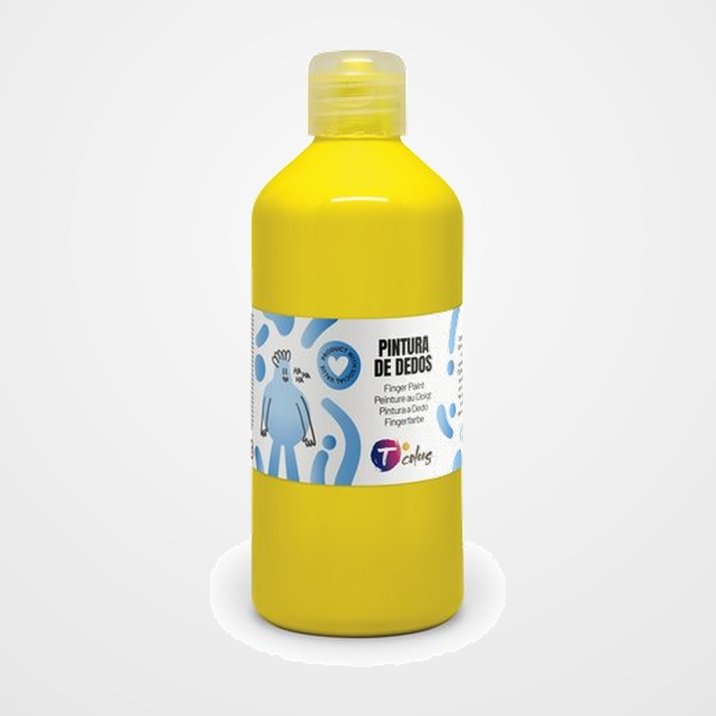PINTURA de DEDOS TCOLORS 500 ml (botella) AMARILLO