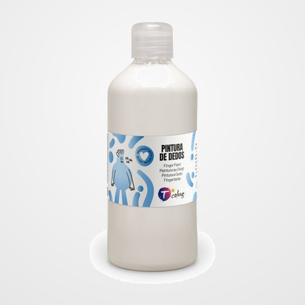 PINTURA de DEDOS TCOLORS 500 ml (botella) BLANCO
