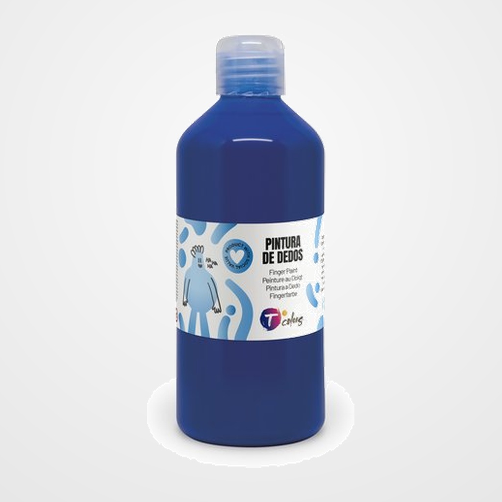 PINTURA de DEDOS TCOLORS 500 ml (botella) CIAN