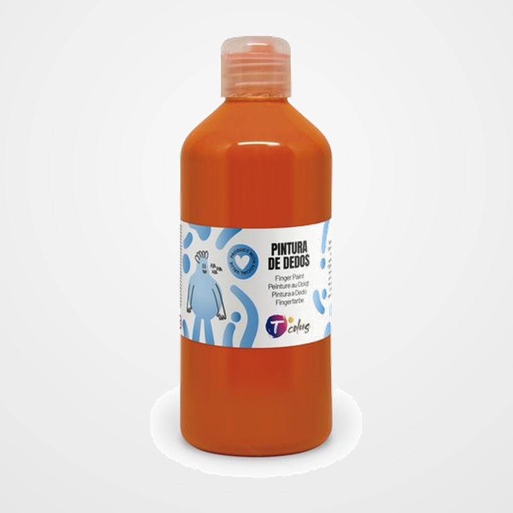 PINTURA de DEDOS TCOLORS 500 ml (botella) NARANJA