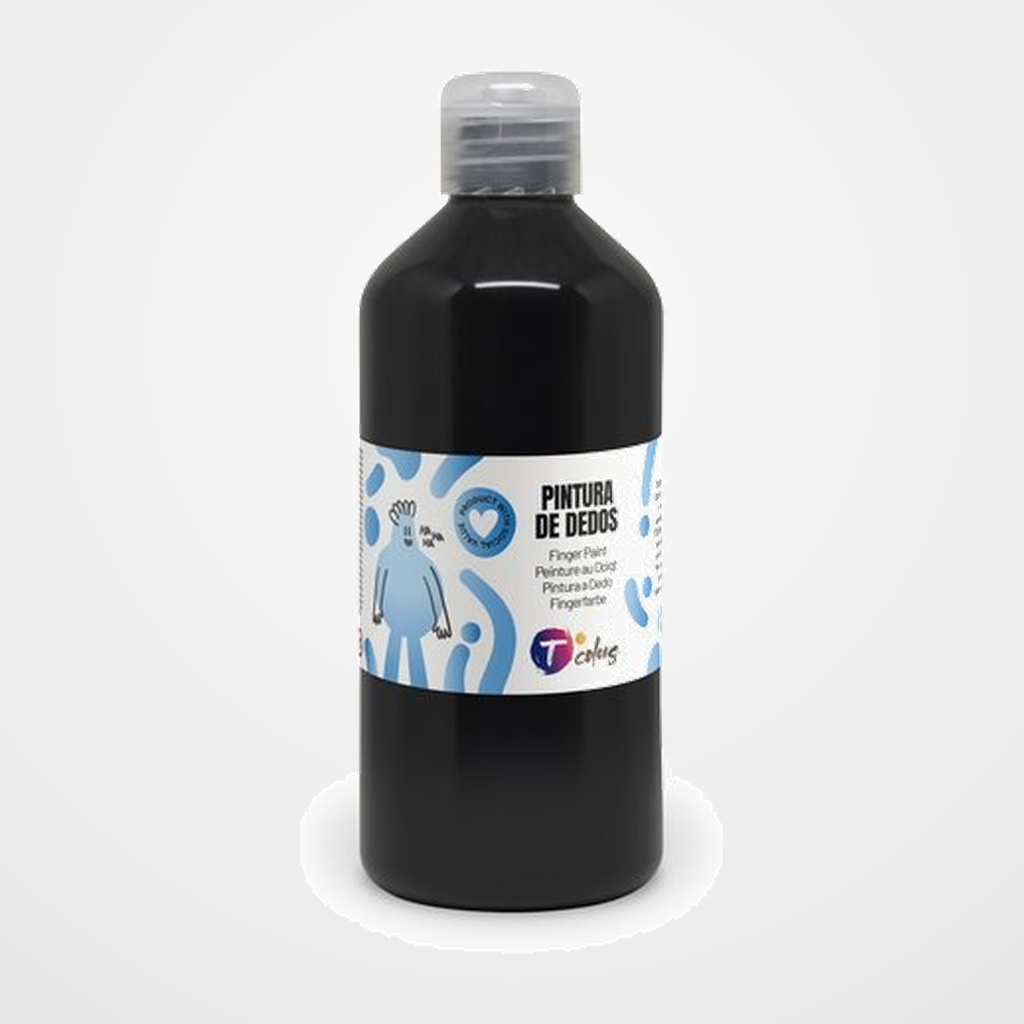 PINTURA de DEDOS TCOLORS 500 ml (botella) NEGRO