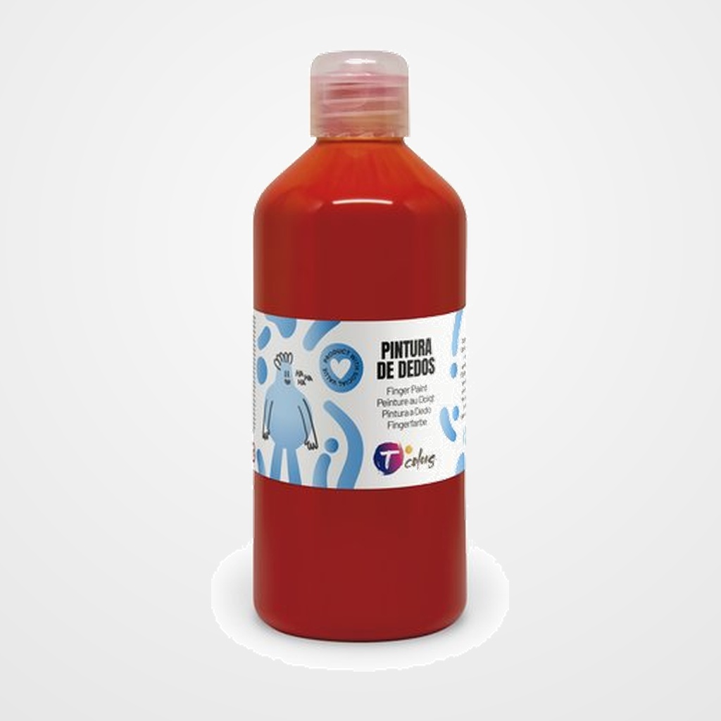 PINTURA de DEDOS TCOLORS 500 ml (botella) ROJO