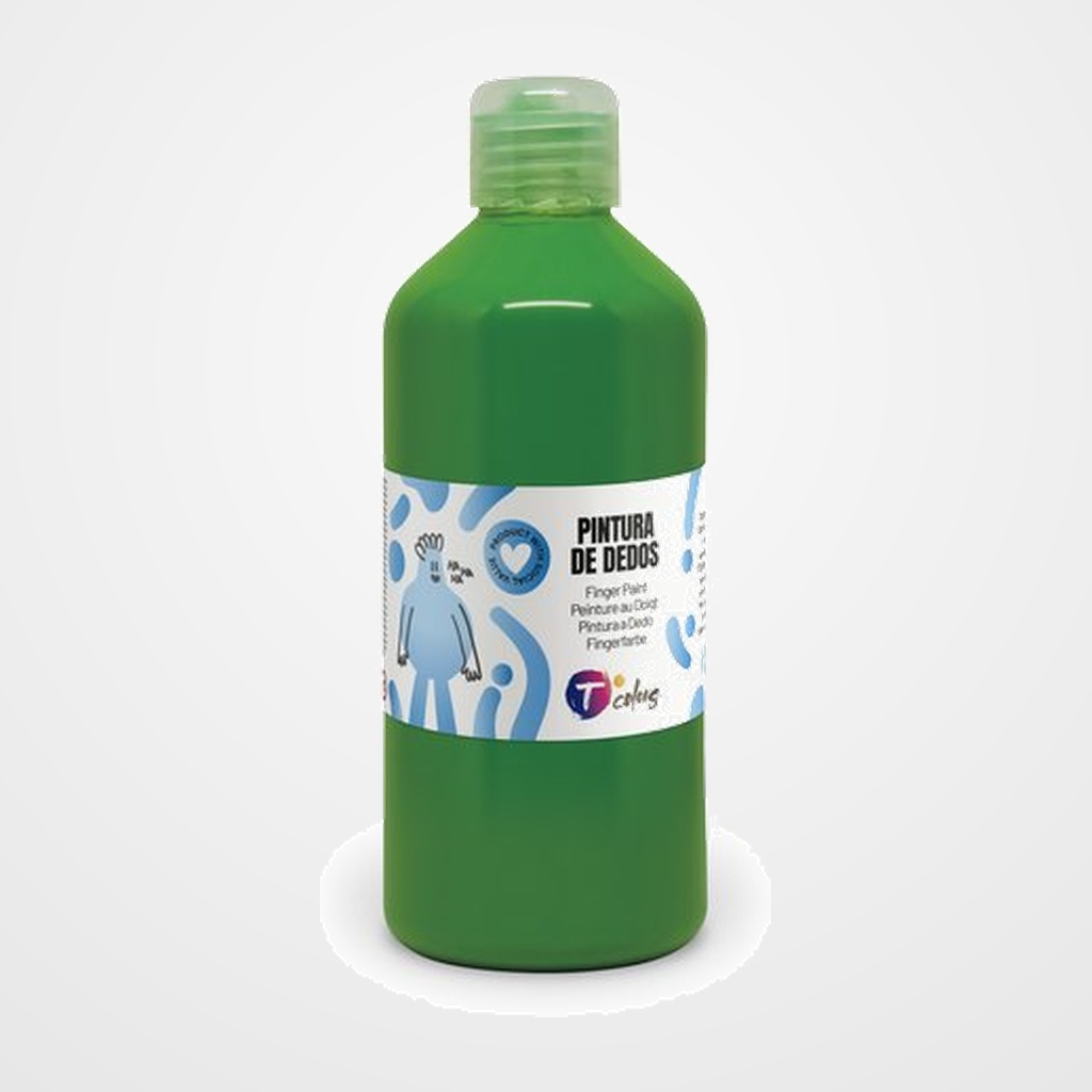 PINTURA de DEDOS TCOLORS 500 ml (botella) VERDE