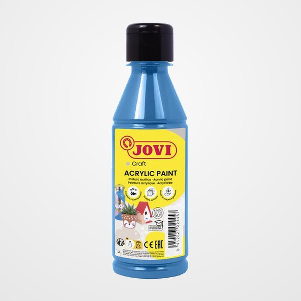 PINTURA LATEX JOVI DECOR 250 ml (botella) AZUL CYAN