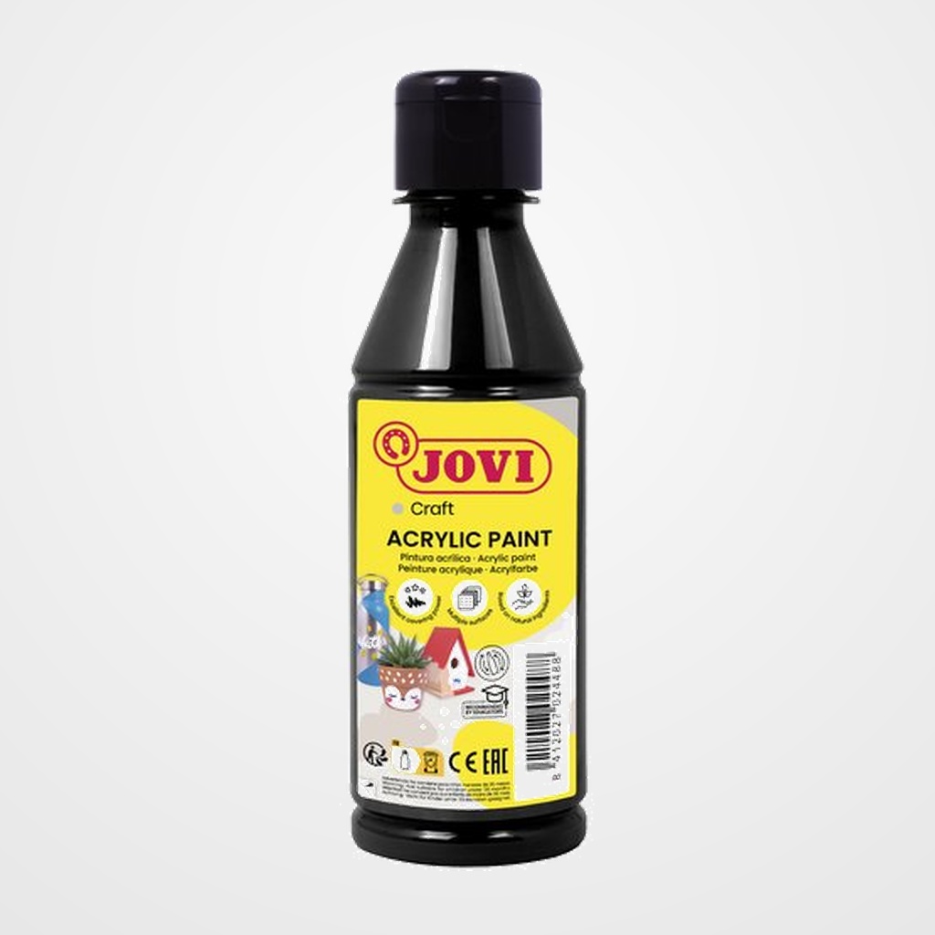 PINTURA LATEX JOVI DECOR 250 ml (botella) NEGRO
