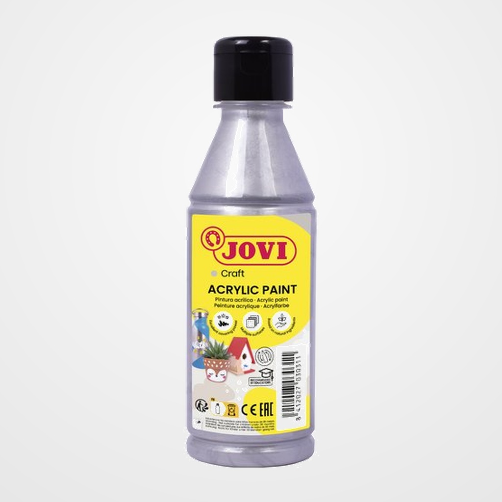 PINTURA LATEX JOVI DECOR 250 ml (botella) PLATA