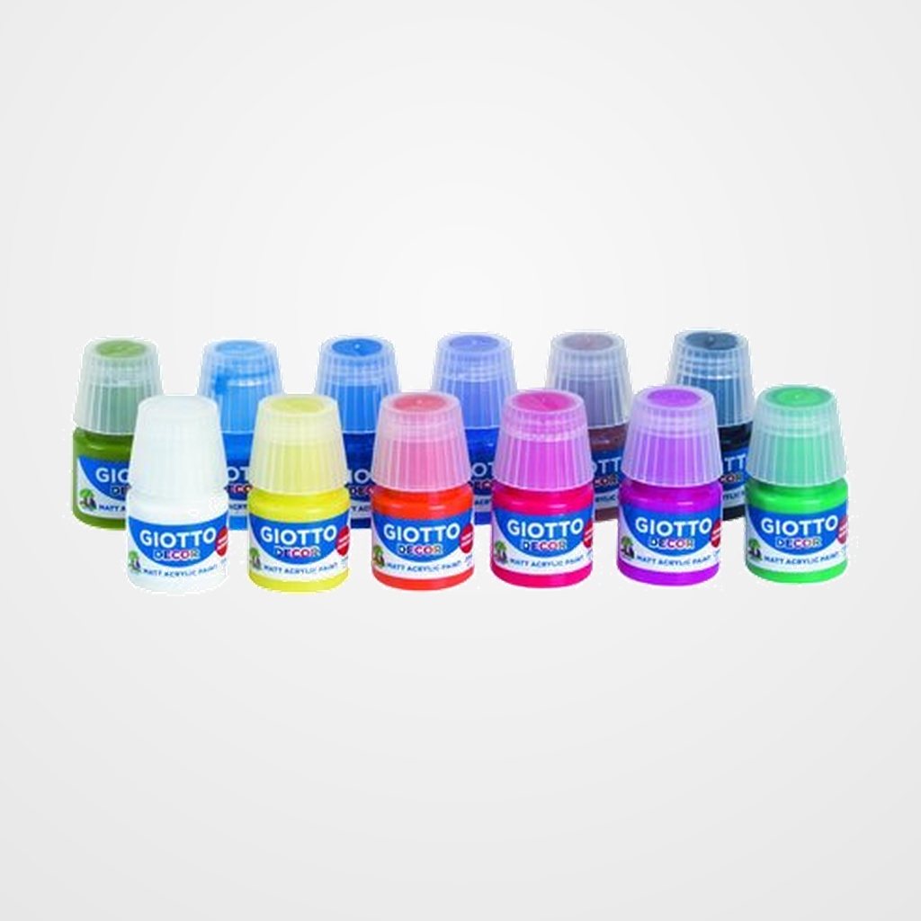 PINTURA ACRILICA GIOTTO 25 ml (bote) COLORES SURTIDOS ESTUCHE de 12