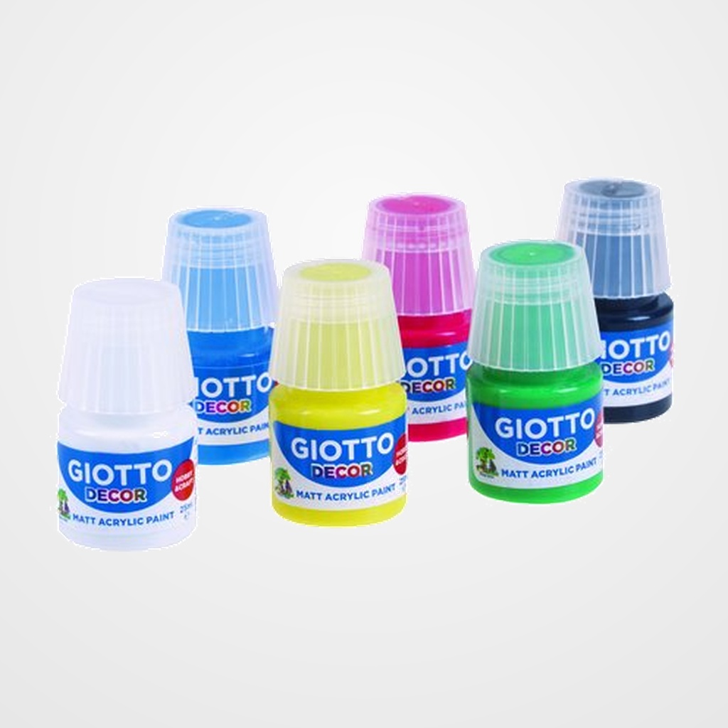 PINTURA ACRILICA GIOTTO 25 ml (bote) COLORES SURTIDOS ESTUCHE de 6