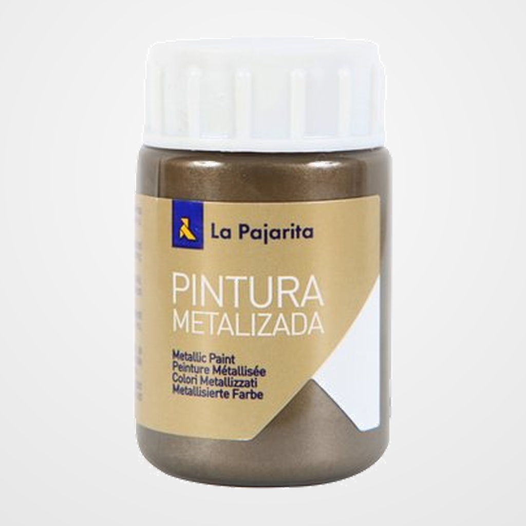 PINTURA LATEX LA PAJARITA METALIZADA 35 ml (bote) BRONCE ME-06