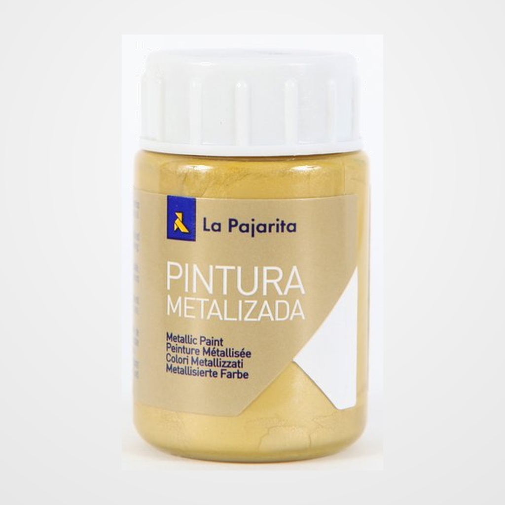[25209017] PINTURA LATEX LA PAJARITA METALIZADA 35 ml (bote) ORO RICO ME-03