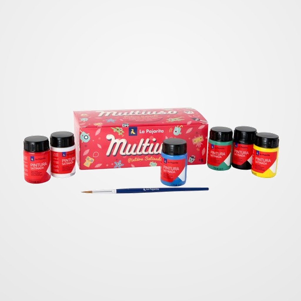PINTURA LATEX LA PAJARITA 35 ml (bote)  ESTUCHE de 6