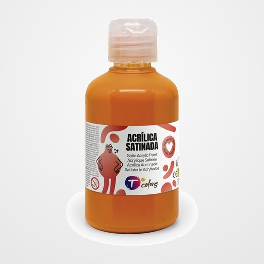 PINTURA ACRILICA TCOLORS 250 ml (botella) NARANJA