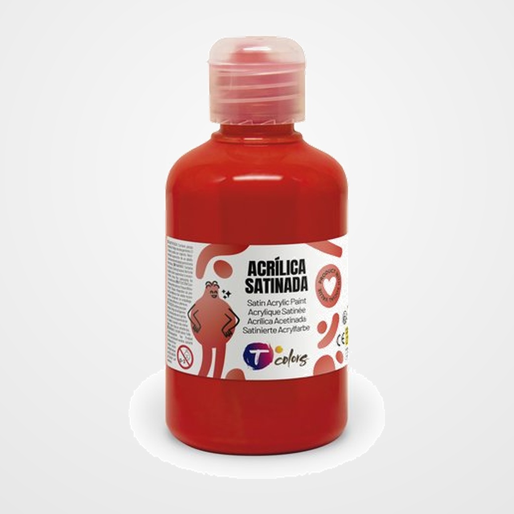 PINTURA ACRILICA TCOLORS 250 ml (botella) ROJO