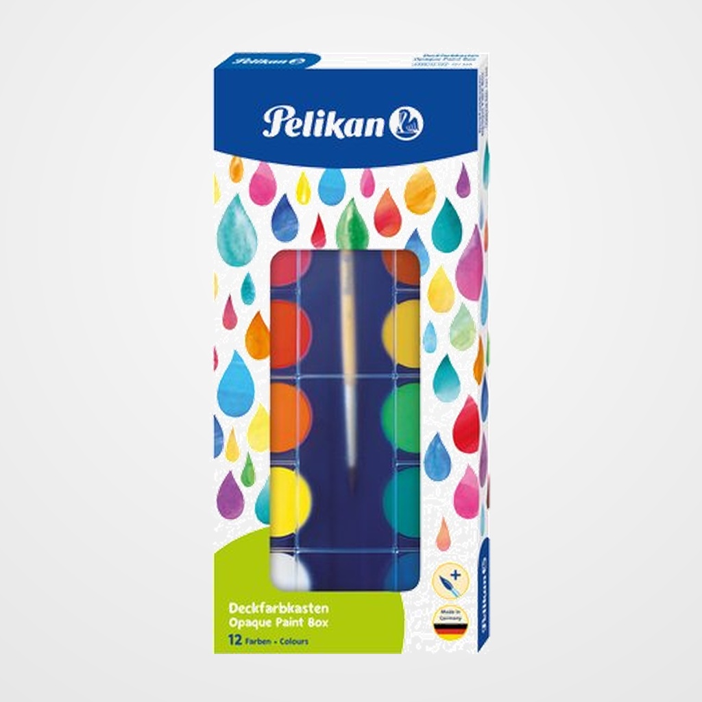 ACUARELAS PELIKAN F355/12 ESCOLAR ESTUCHE de 12 con pincel (721324)