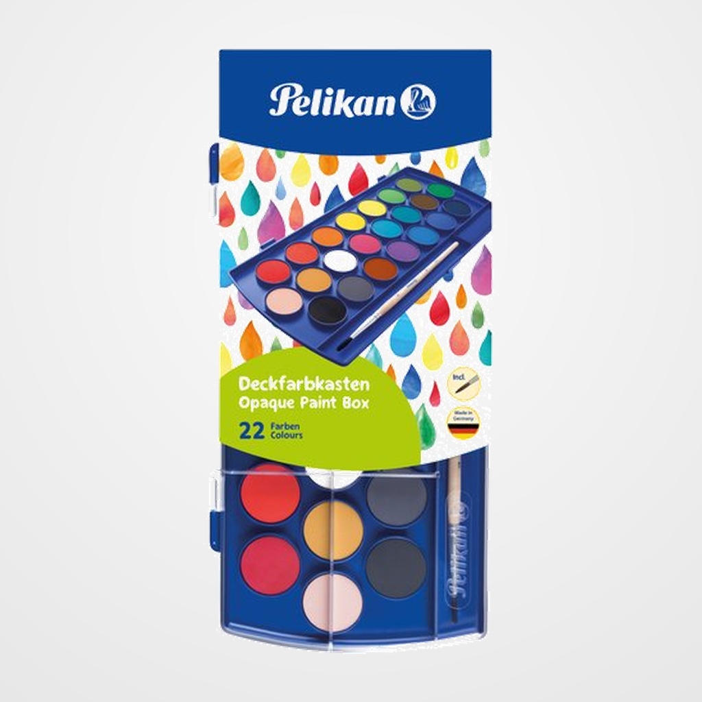 ACUARELAS PELIKAN F455/22 ESCOLAR ESTUCHE de 22 con pincel (721670)