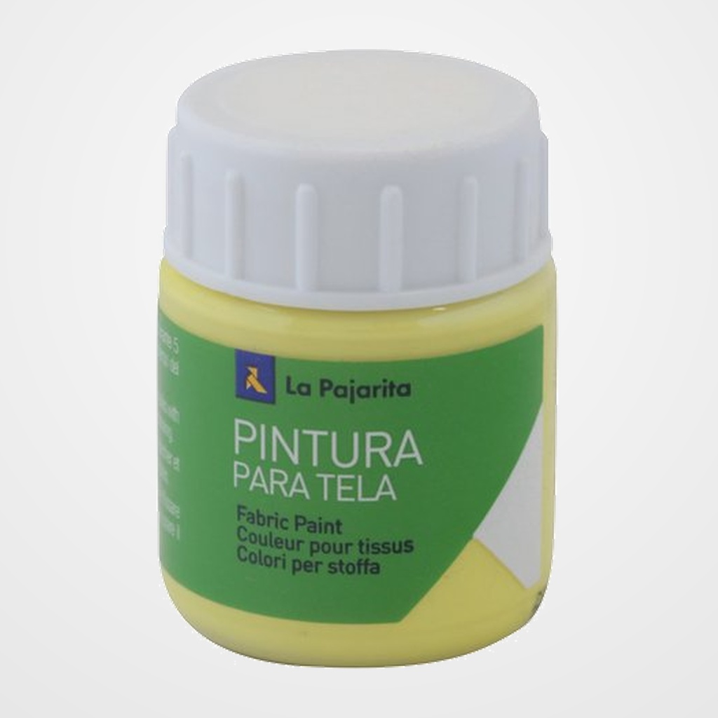 PINTURA para TELA LA PAJARITA 25 ml (bote) AMARILLO CLARO T-05