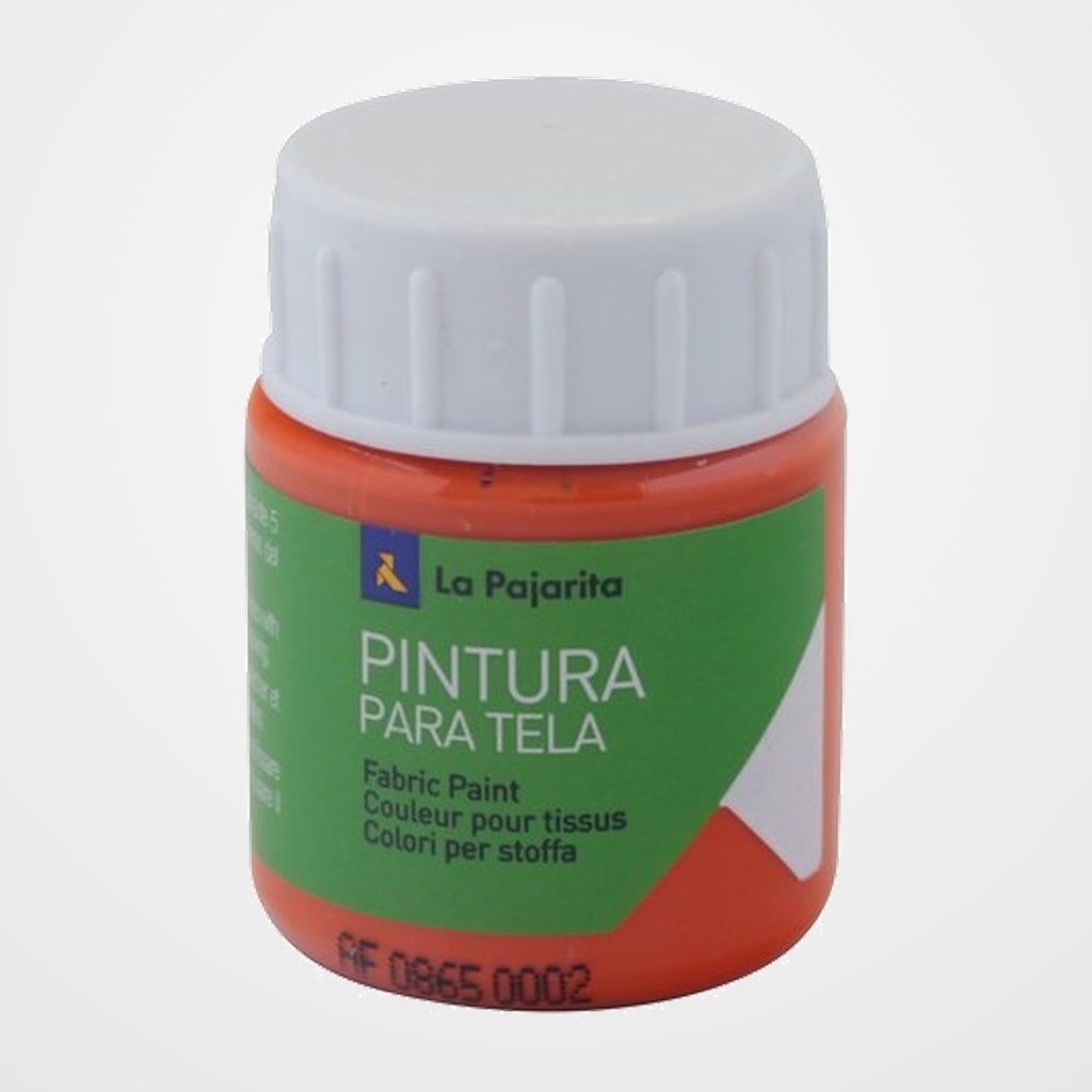 PINTURA para TELA LA PAJARITA 25 ml (bote) ANARANJADO T-14
