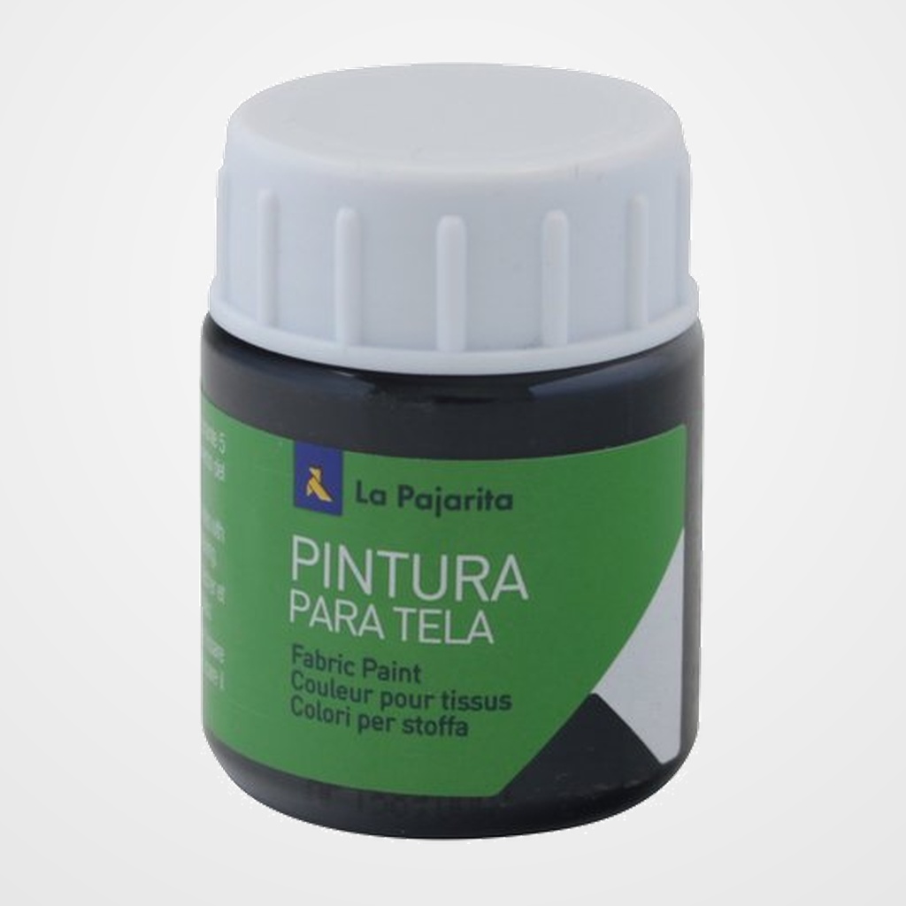 PINTURA para TELA LA PAJARITA 25 ml (bote) NEGRO T-02