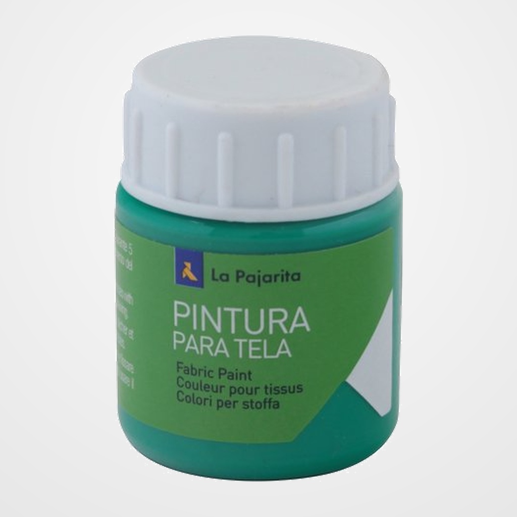 PINTURA para TELA LA PAJARITA 25 ml (bote) VERDE ESMERALDA T-09