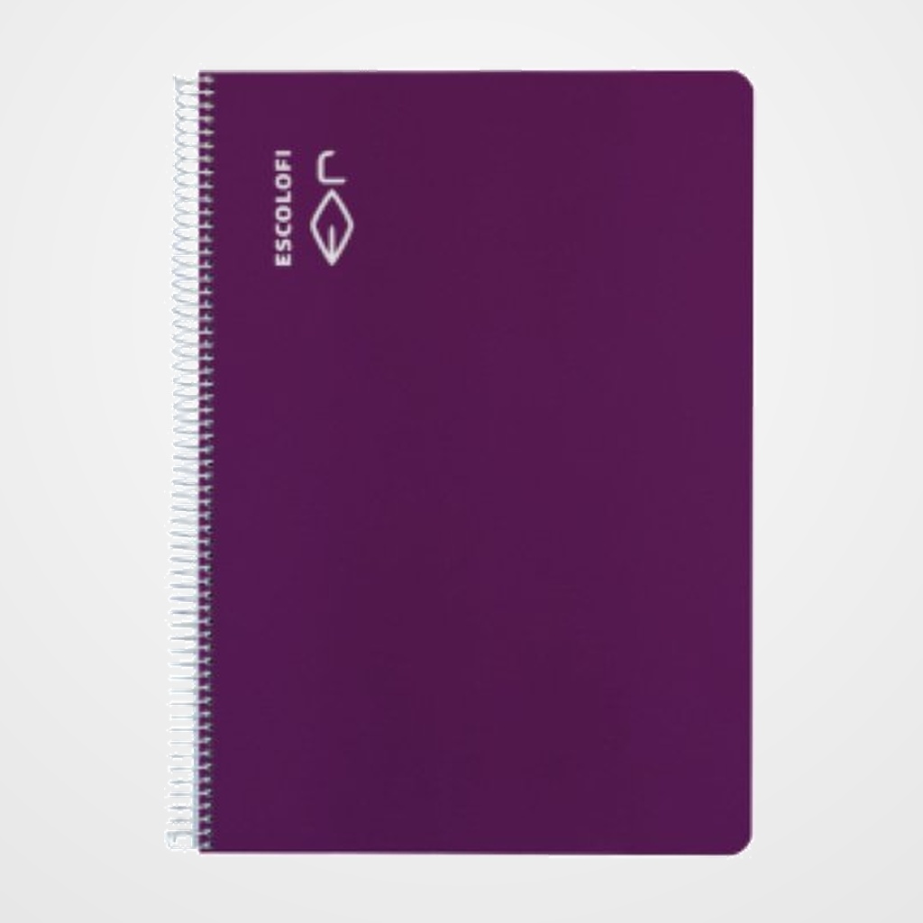 [10012483] BLOC ESCOLOFI tapa DURA 4º 50h CUADRIC.3x3 70g PAUTA C/MARGEN VIOLETA