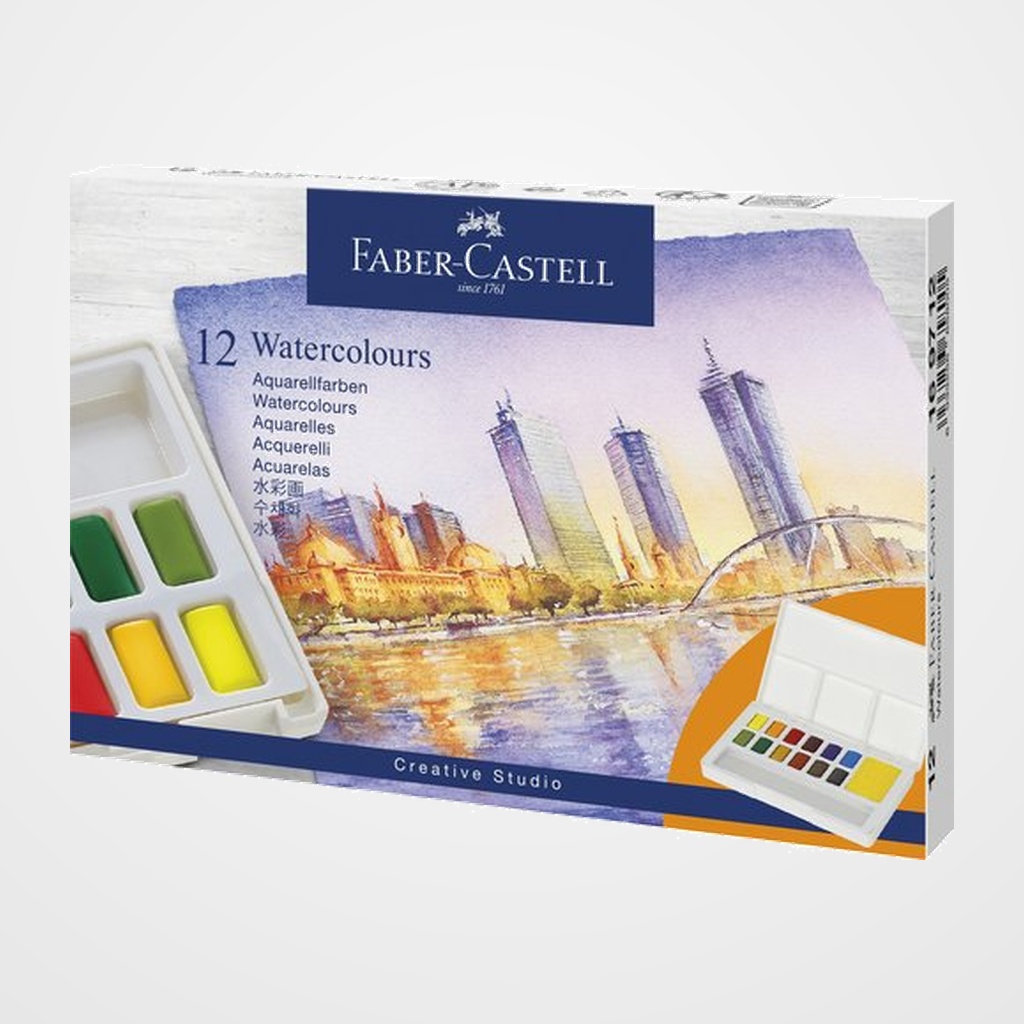 ACUARELAS FABER-CASTELL CREATIVE STUDIO ESTUCHE de 12