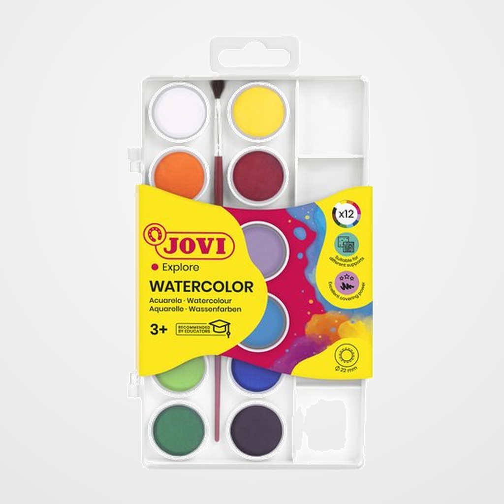 ACUARELAS JOVI 22 mm ESTUCHE de 12