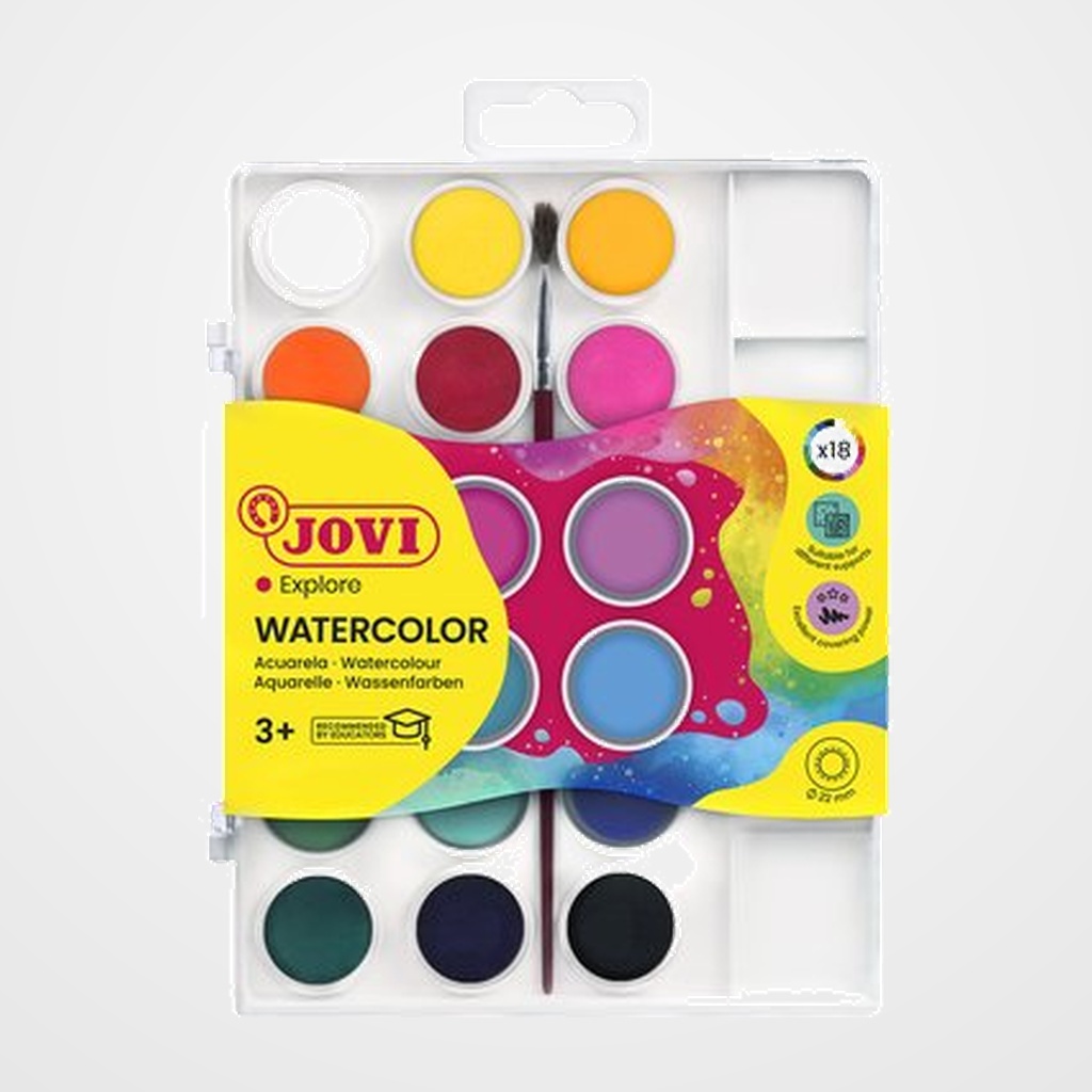 ACUARELAS JOVI 22 mm ESTUCHE de 18