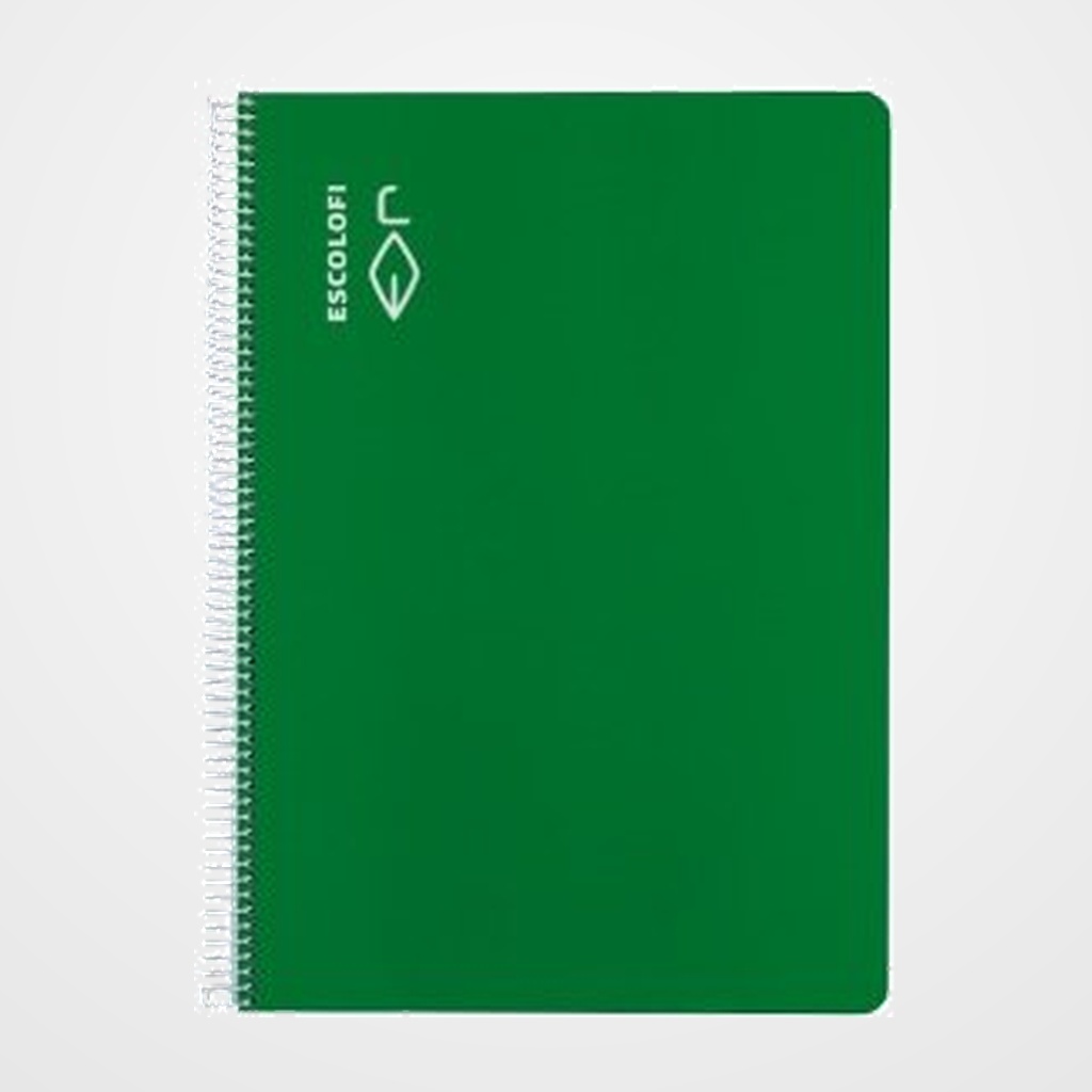 BLOC ESCOLOFI tapa DURA 4º 50h CUADRIC.3x3 70g VERDE