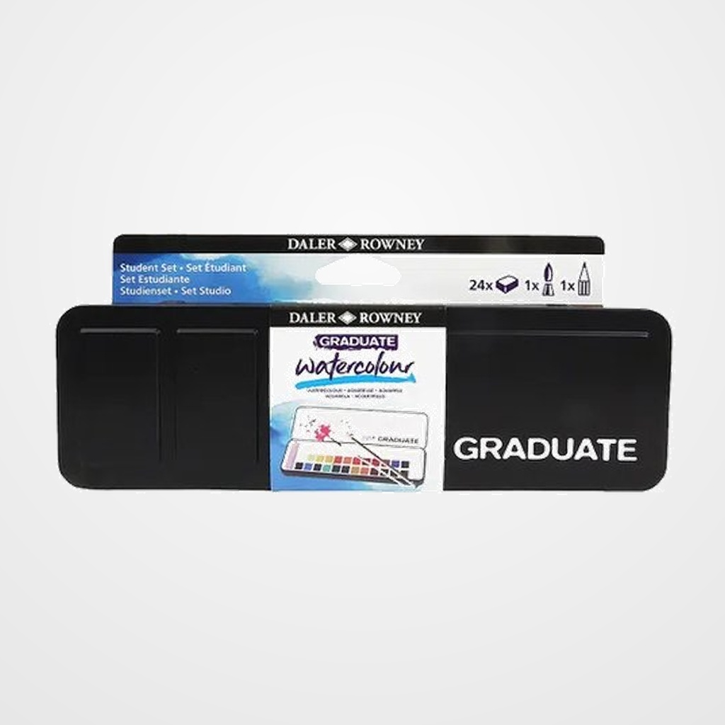 ACUARELAS DALER ROWNEY GRADUATE ESTUCHE de 24 (medio godets)