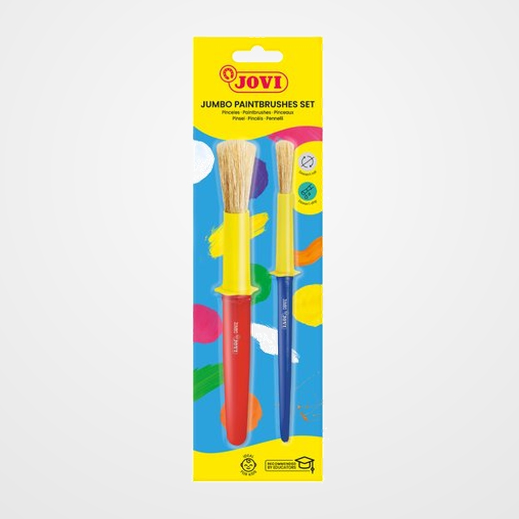 PINCEL JOVI ESCOLAR ANTIGOTEO BLISTER de 2 (MEDIO y GRUESO)