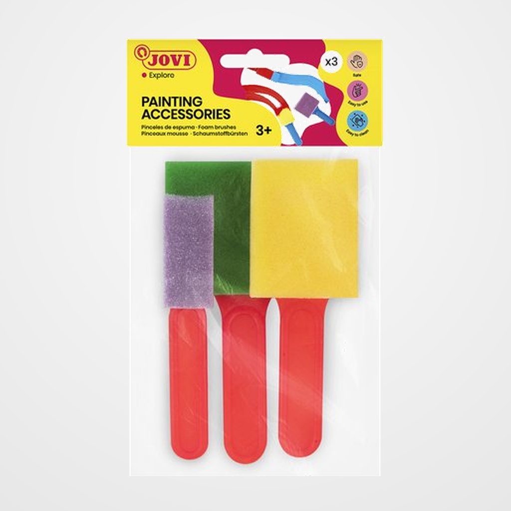 PINCEL de ESPUMA JOVI GRANDE JUEGO de 3