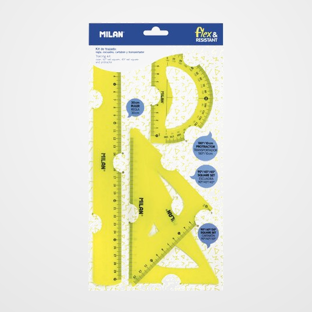 EQUIPO de DIBUJO MILAN 30 CMS AMARILLO