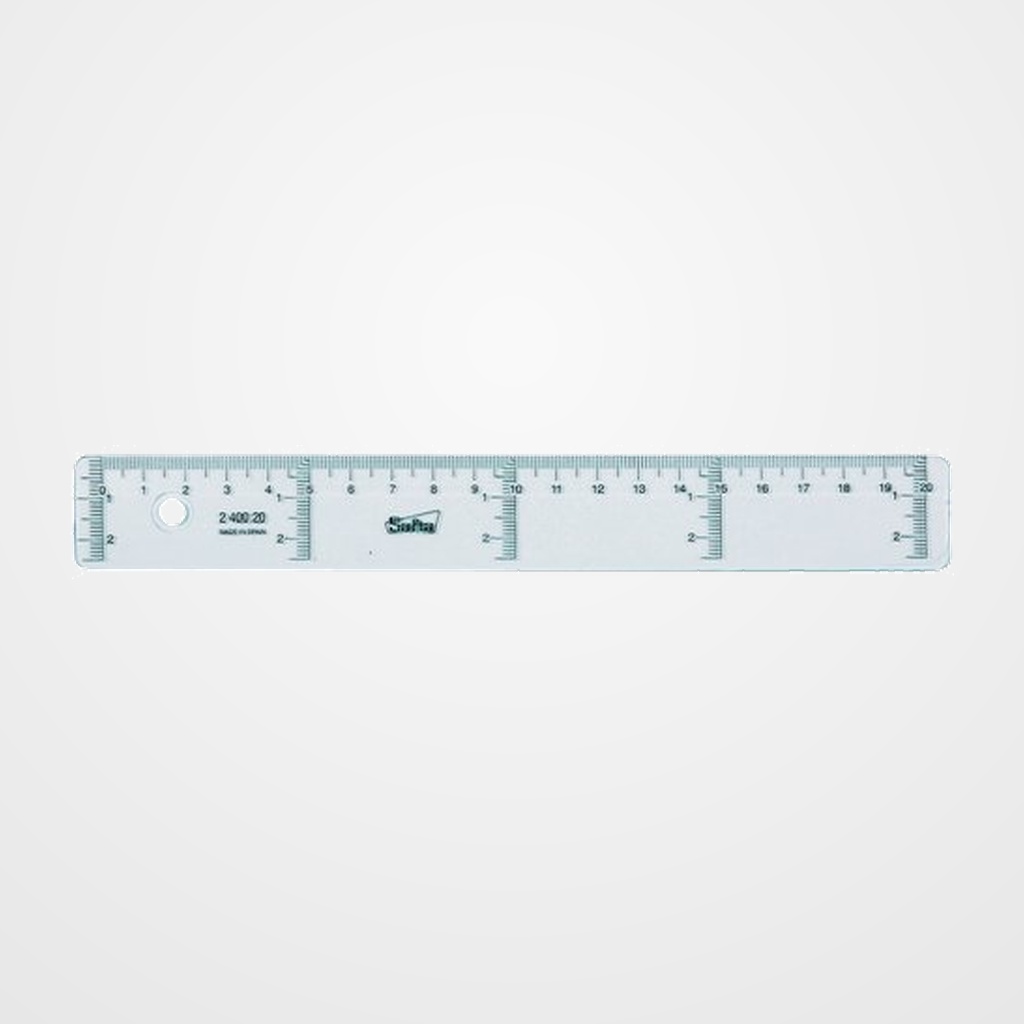 REGLA CRISTAL SAFTA 20 CENTIMETROS