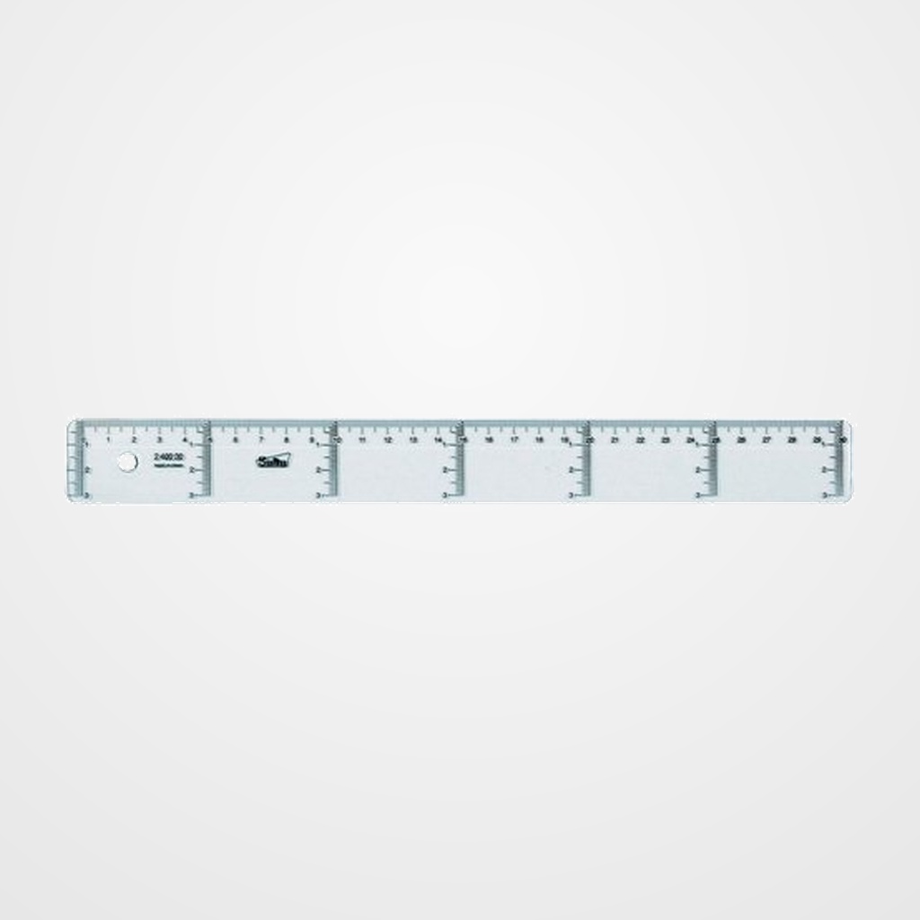 REGLA CRISTAL SAFTA 30 CENTIMETROS