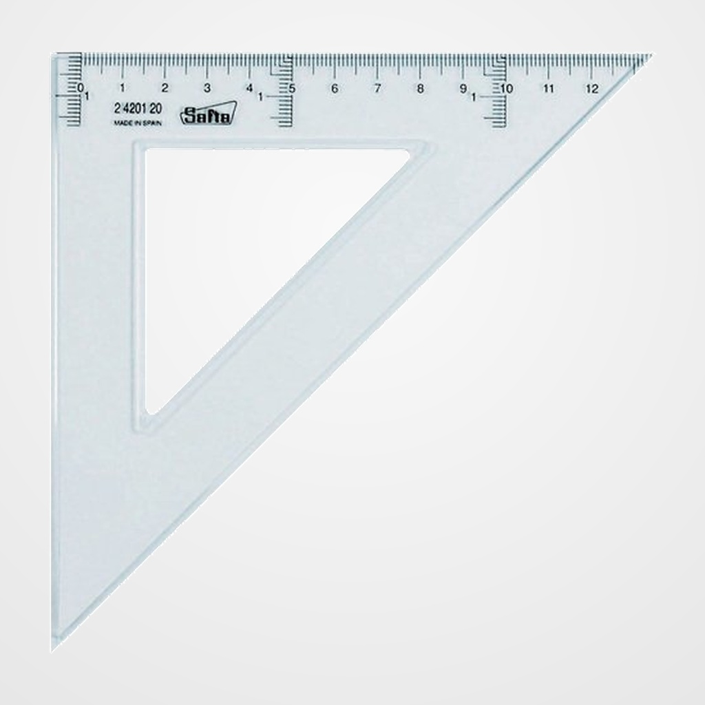 ESCUADRA CRISTAL SAFTA 20 CENTIMETROS