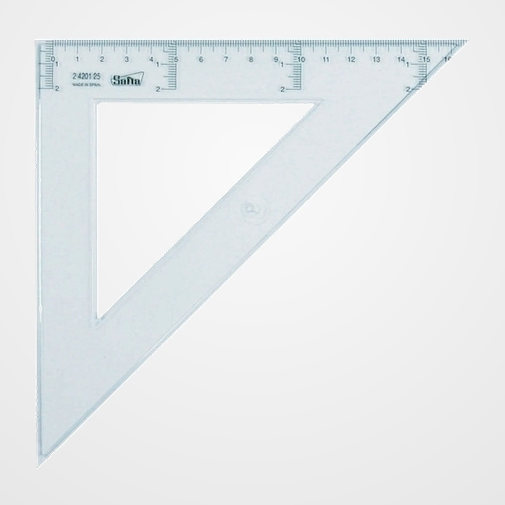 ESCUADRA CRISTAL SAFTA 25 CENTIMETROS