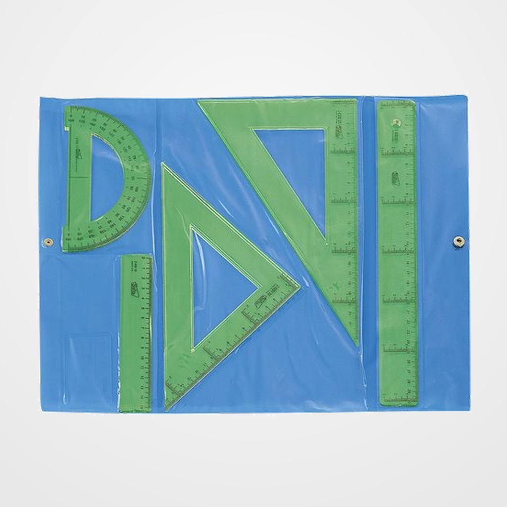 EQUIPO de DIBUJO SAFTA VERDE CON BROCHE